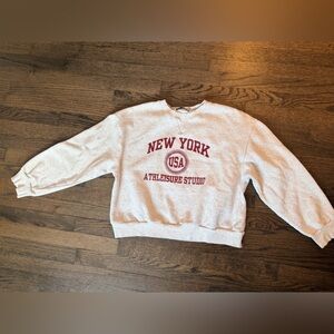 Zara White Sweatshirt with Red Print